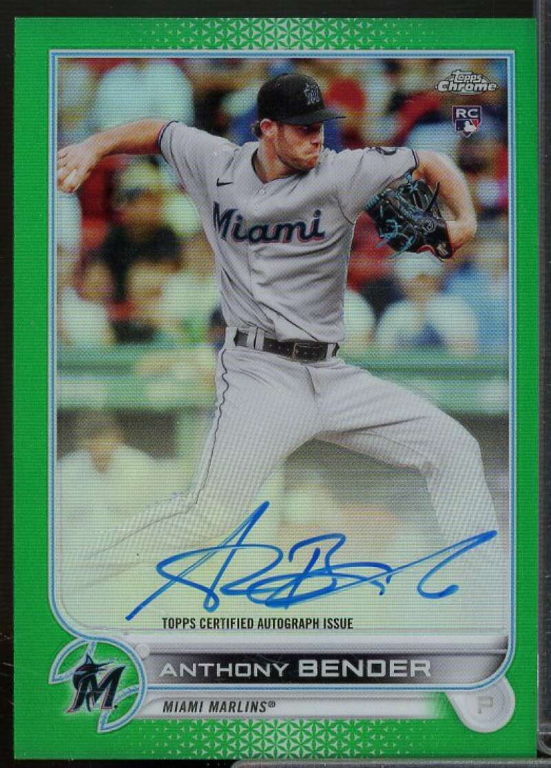 Anthony Bender Rookie 2022 Topps Chrome Rookie Autographs Green Refractor #RAAB  Image 1