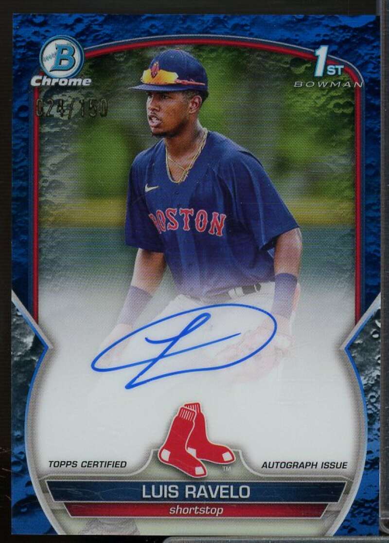 Luis Ravelo 2023 Bowman Chrome Prospect AU Blue Lunar Crater Refractors #CPALRA  Image 1