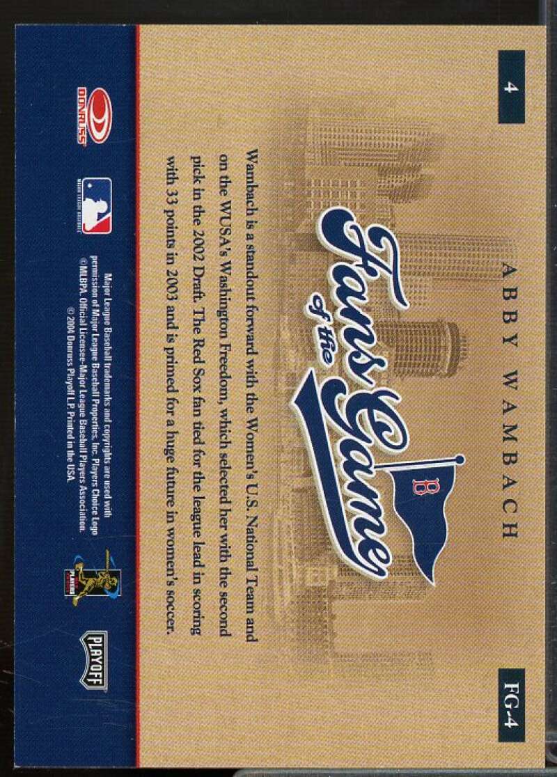 Abby Wambach Card 2004 Leather and Lumber Fans of the Game #4  Image 2