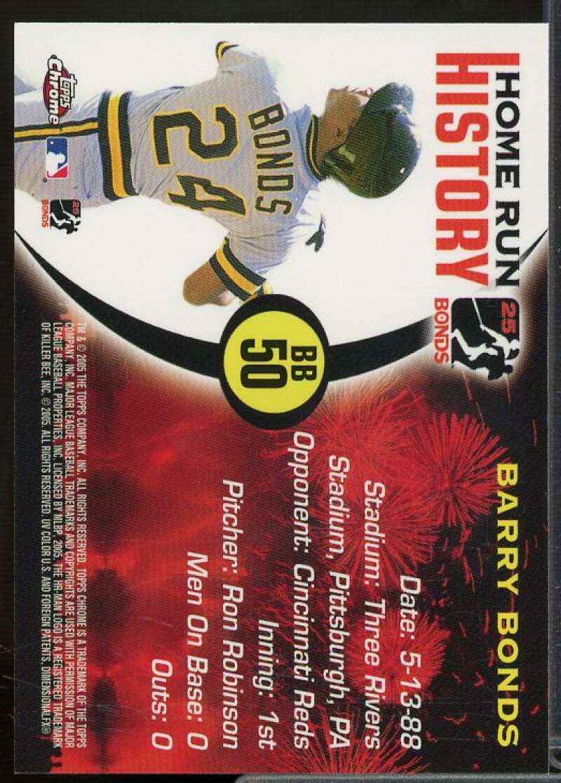 Barry Bonds Card 2005 Topps Chrome Update  Home Run History #50  Image 2