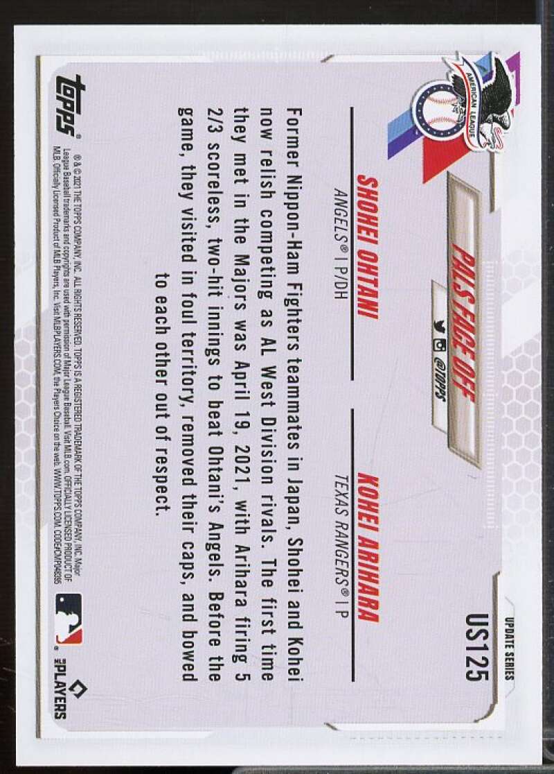 Shohei Ohtani/Kohei Arihara Card 2021 Topps Update #US125  Image 2