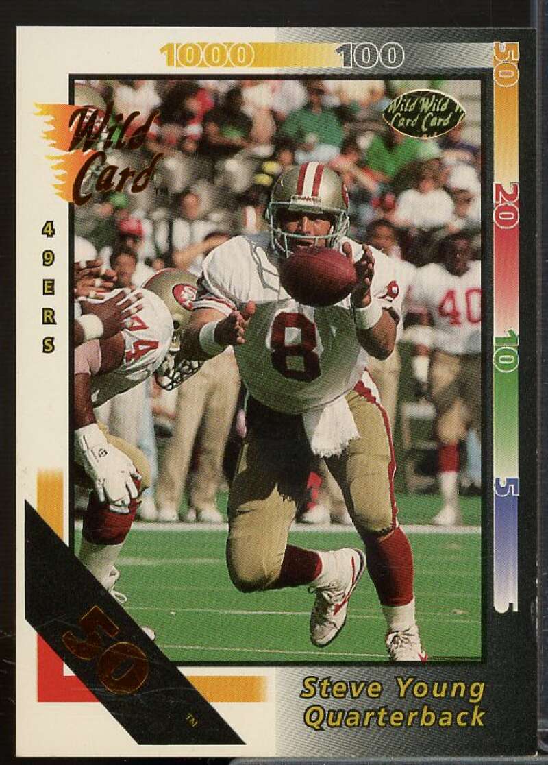 Steve Young Card 1992 Wild Card 50 Stripe #98  Image 1