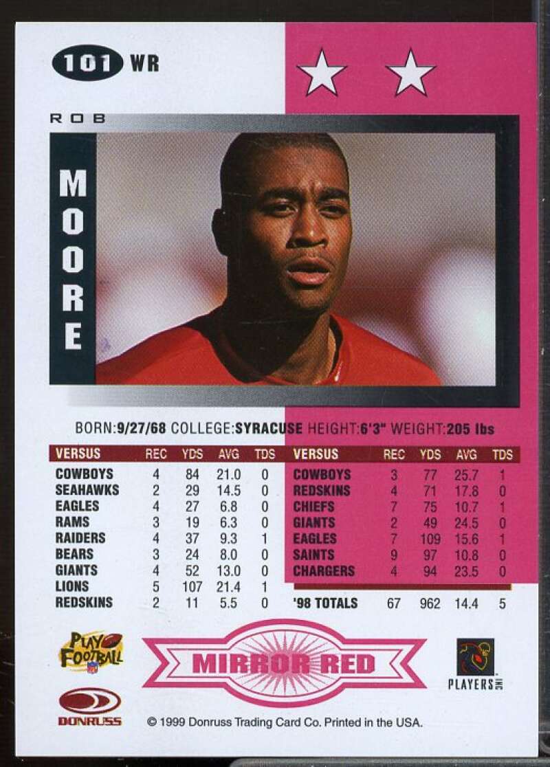 Rob Moore Card 1999 Leaf Certified Mirror Red #101  Image 2