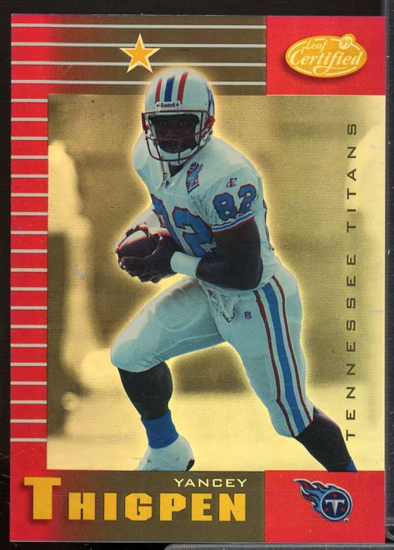 Yancey Thigpen Card 1999 Leaf Certified Mirror Red #96  Image 1