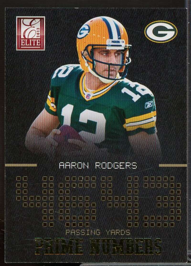 Aaron Rodgers Card 2012 Elite Prime Numbers Gold #1  Image 1