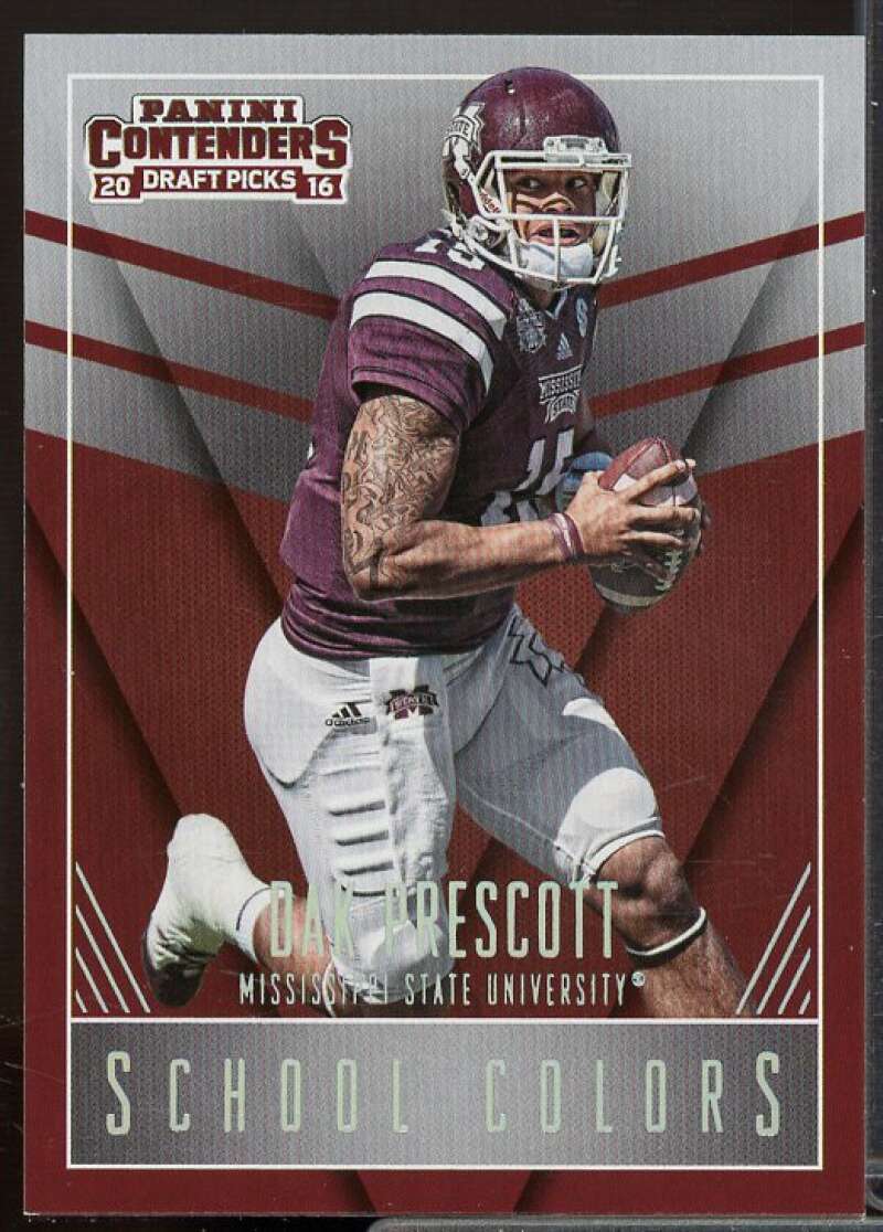 Dak Prescott Rookie Card 2016 Panini Contenders Draft Picks School Colors #16  Image 1