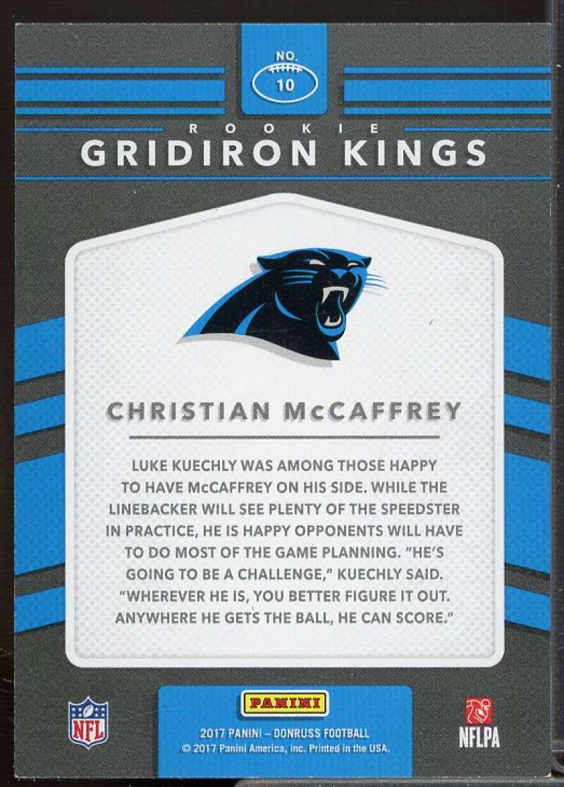 Christian McCaffrey Rookie Card 2017 Donruss Rookie Gridiron Kings #10  Image 2