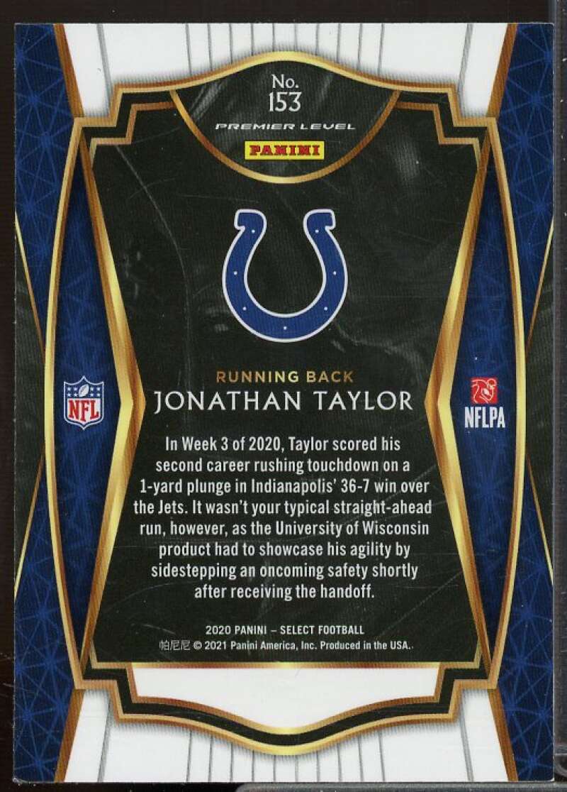 Jonathan Taylor Rookie Card 2020 Select #153  Image 2