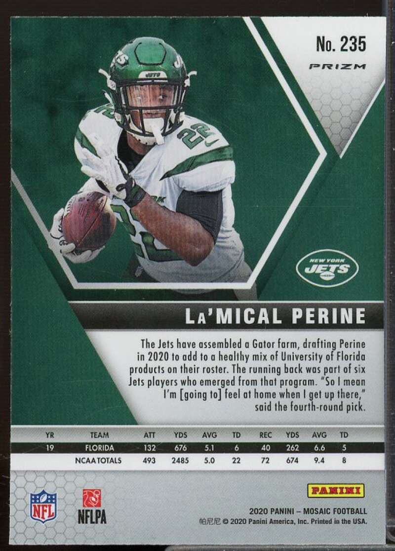 La'Mical Perine Rookie Card 2020 Panini Mosaic White Sparkle #235  Image 2