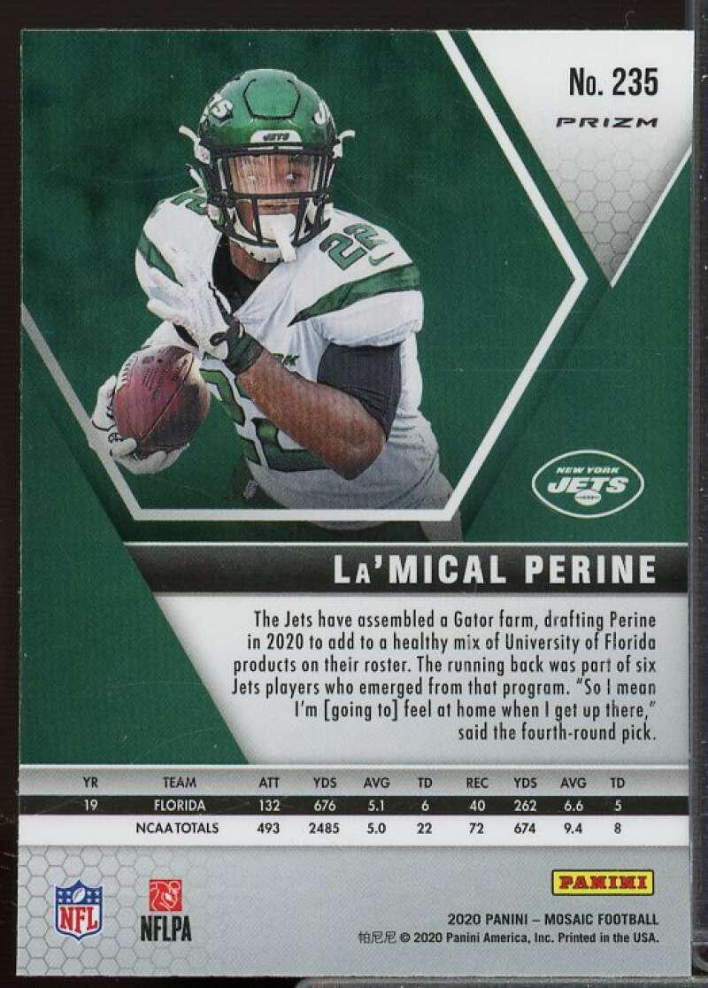 La'Mical Perine Rookie Card 2020 Panini Mosaic White Sparkle #235  Image 2