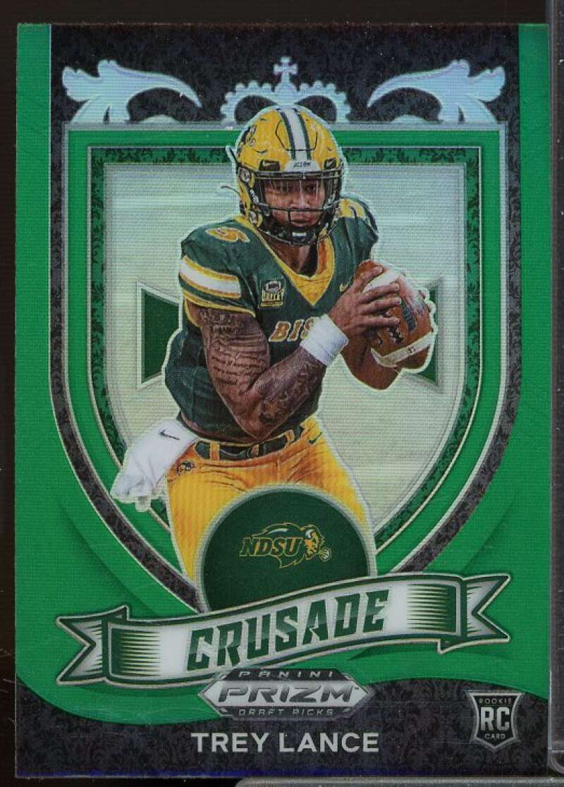 Trey Lance Rookie Card 2021 Panini Prizm Draft Picks Prizms Green #164  Image 1