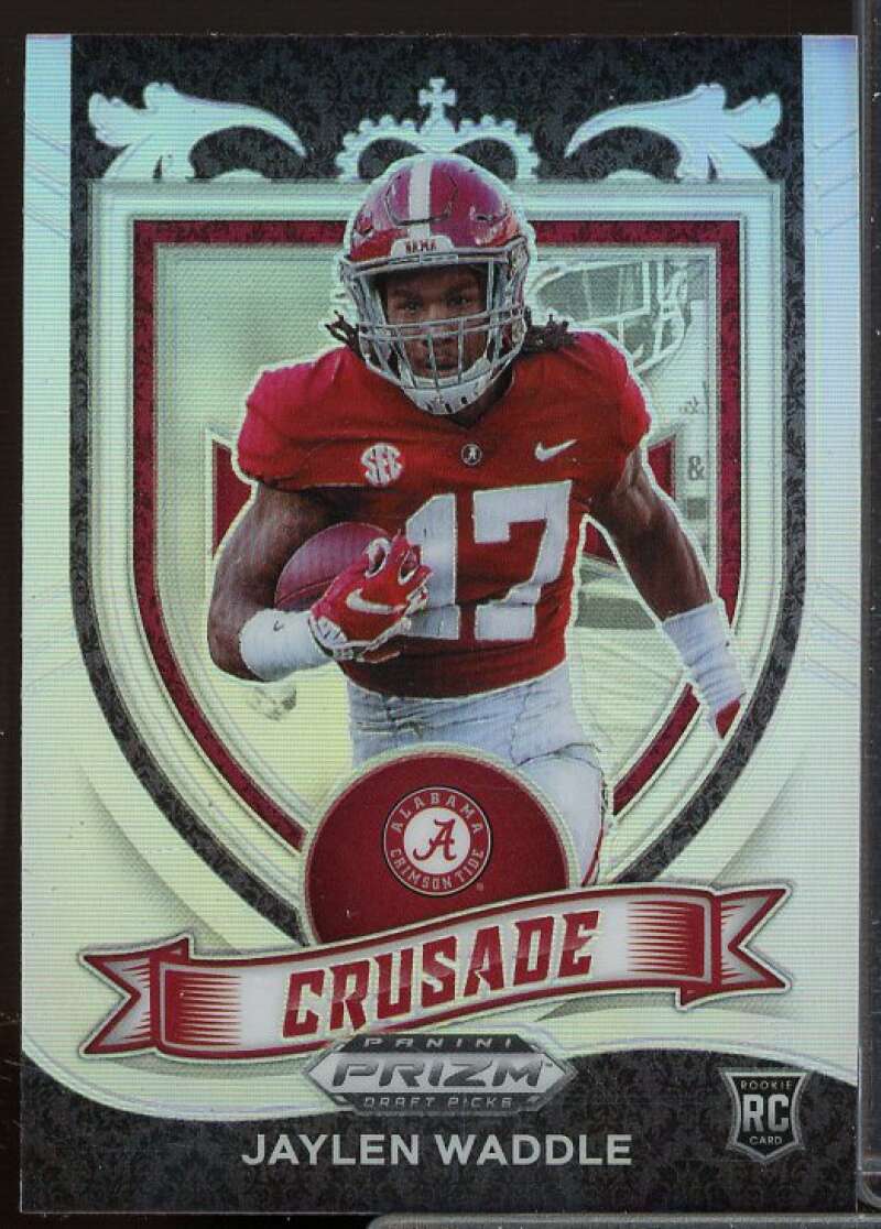 Jaylen Waddle Rookie Card 2021 Panini Prizm Draft Picks Prizms Silver #169  Image 1