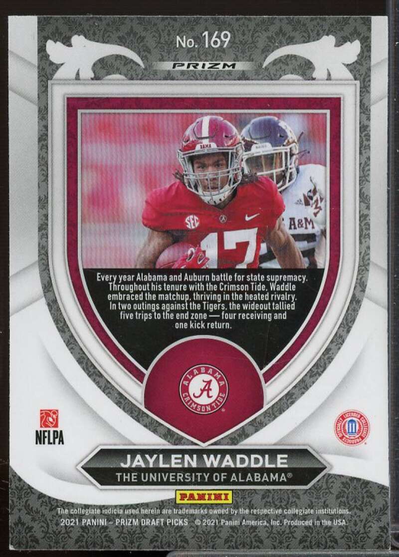 Jaylen Waddle Rookie Card 2021 Panini Prizm Draft Picks Prizms Silver #169  Image 2