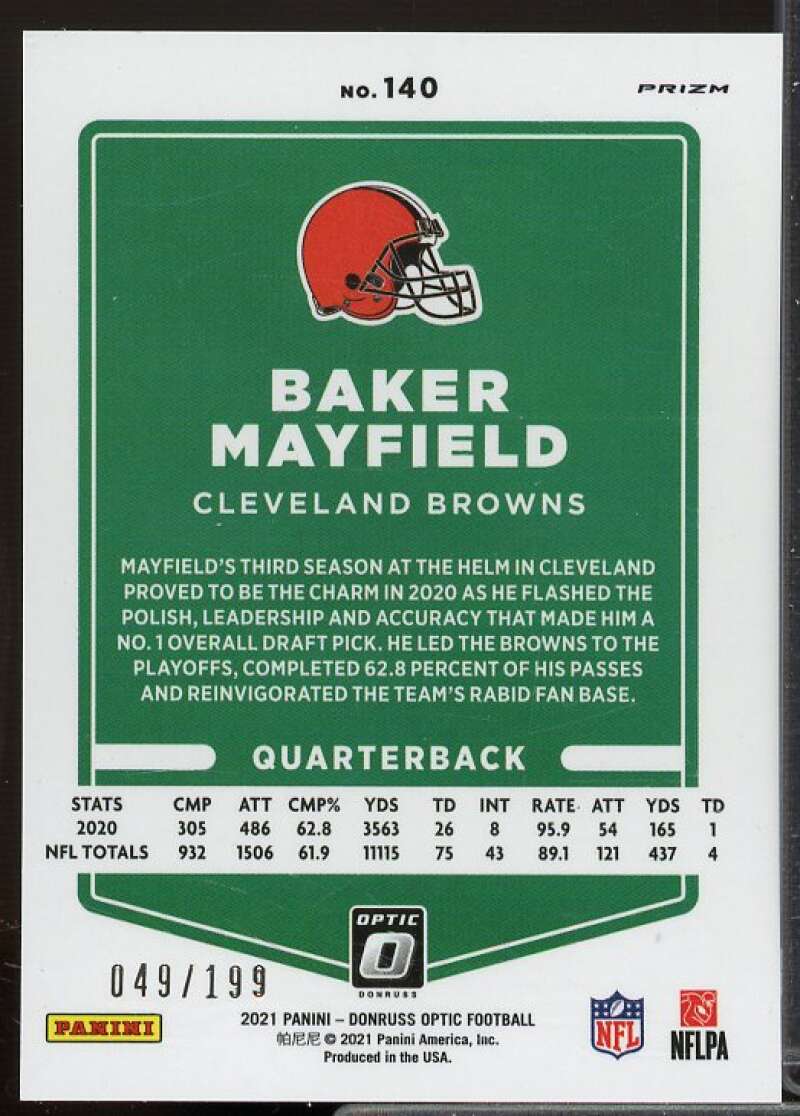 Baker Mayfield Card 2021 Donruss Optic Orange #140  Image 2