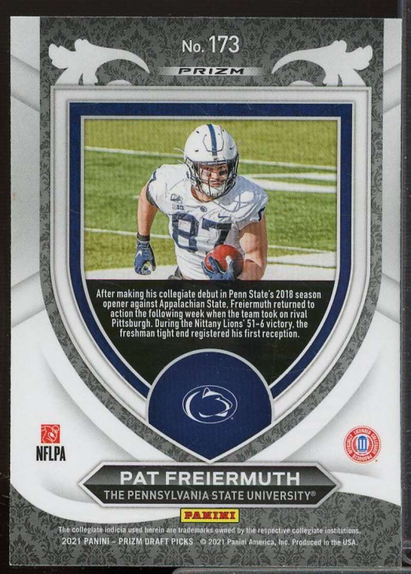 Pat Freiermuth Rookie Card 2021 Panini Prizm Draft Picks Prizms Silver #173  Image 2