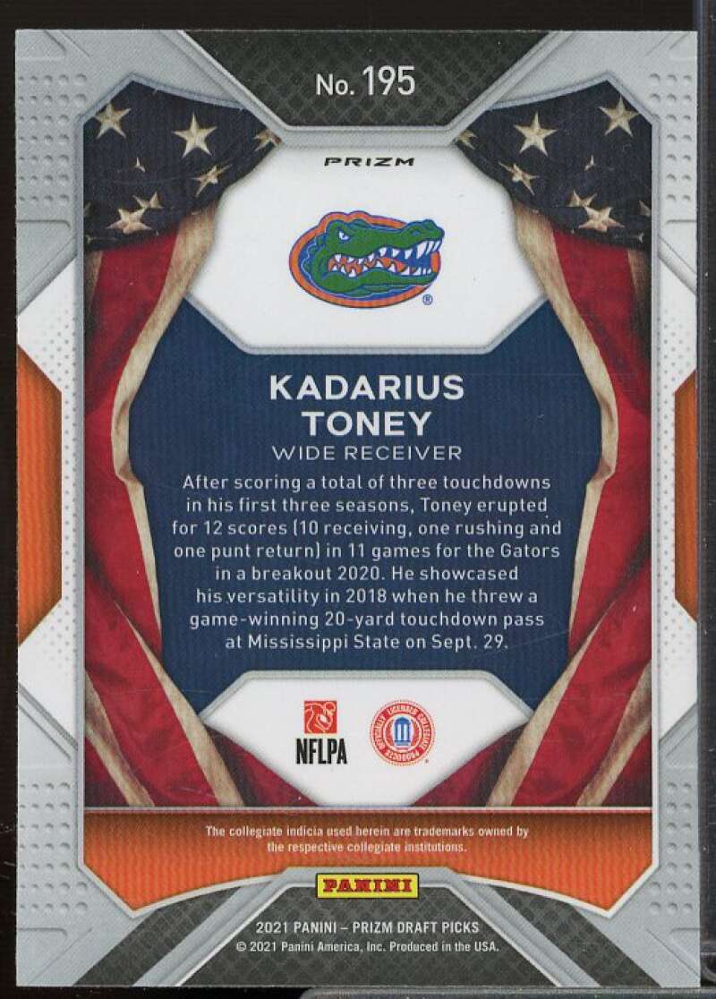 Kadarius Toney AA Rookie Card 2021 Panini Prizm Draft Picks Prizms Silver #195  Image 2