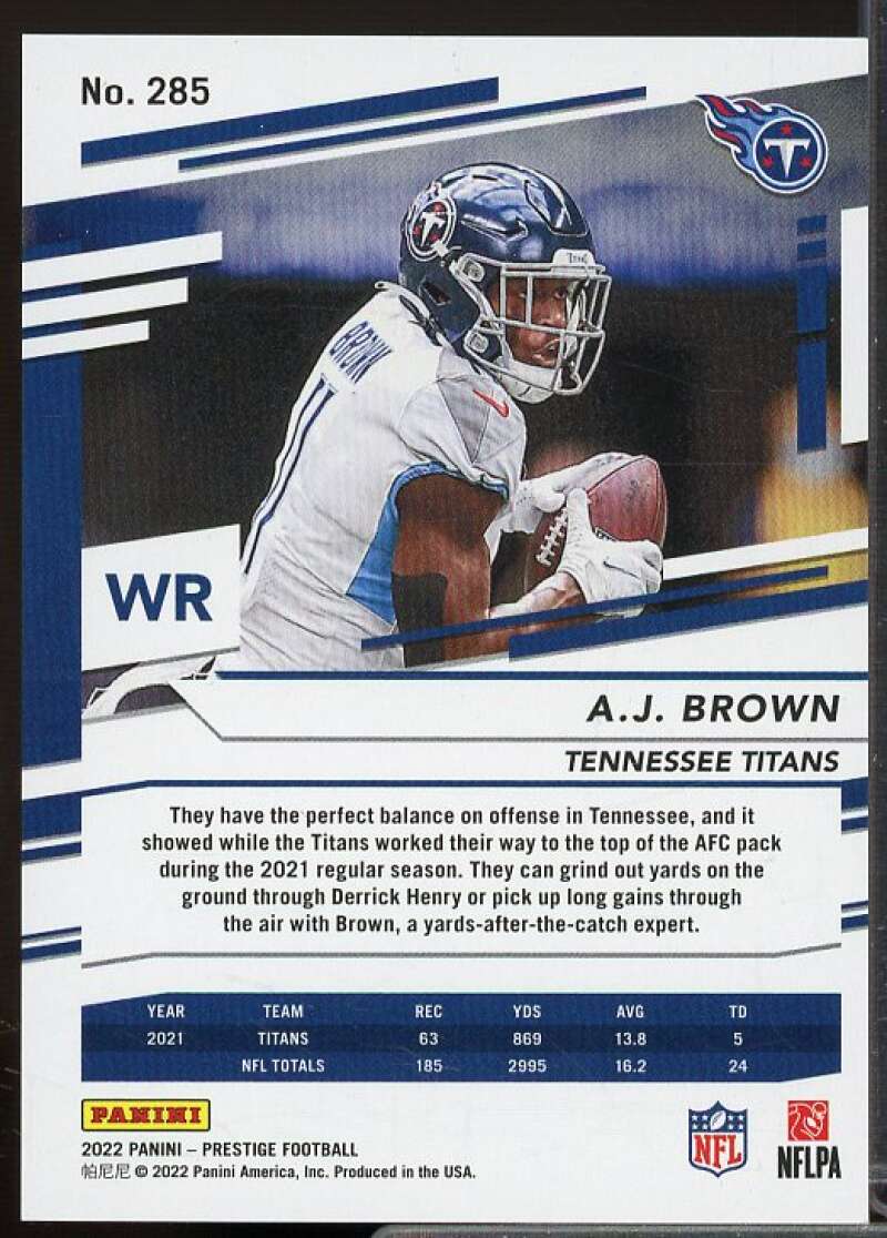 A.J. Brown Card 2022 Prestige Xtra Points Premium Gold #285  Image 2