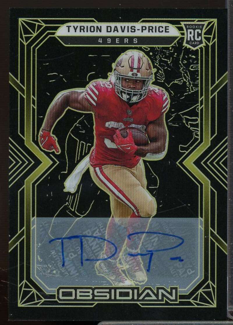 Tyrion Davis-Price 2022 Obsidian Rookie Autographs Electric Etch Yellow #129  Image 1