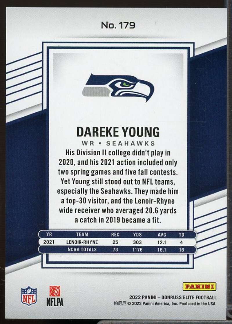 Dareke Young Rookie Card 2022 Elite Status #179  Image 2