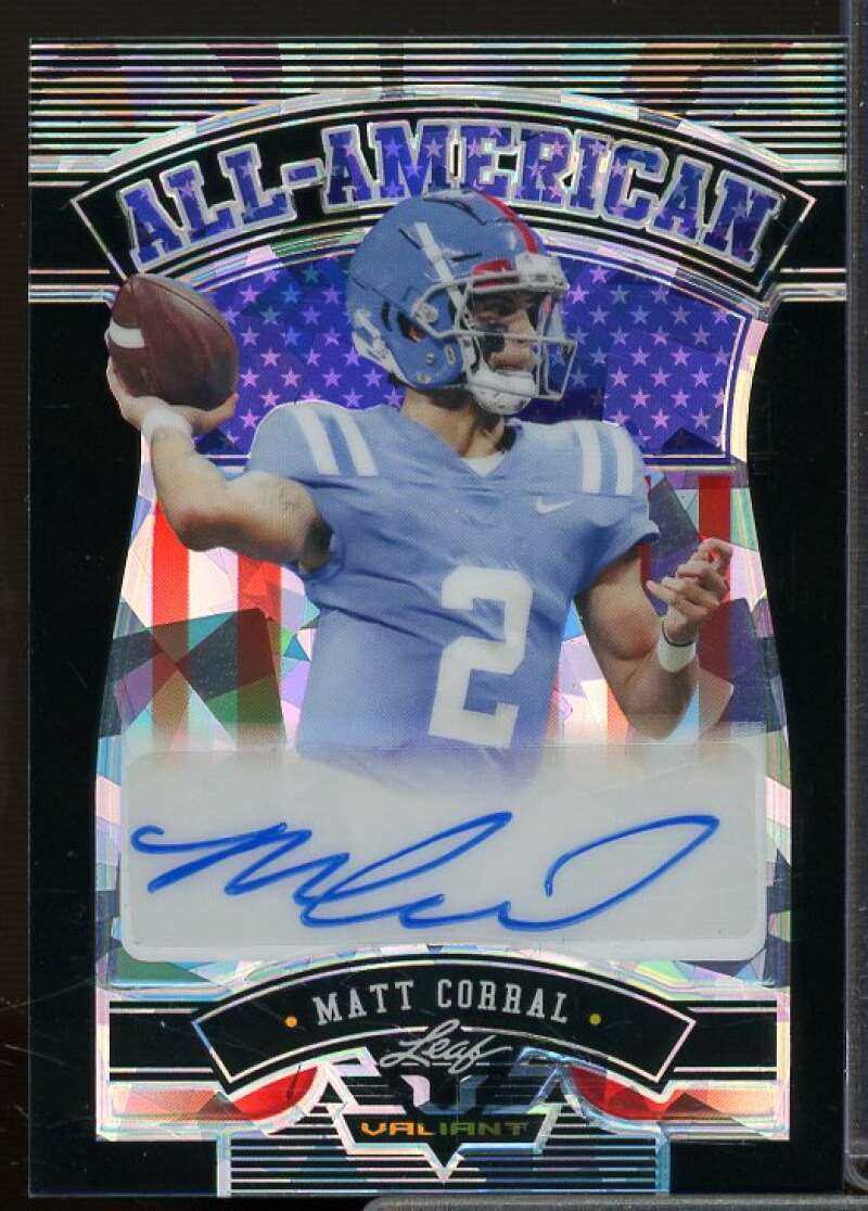 Matt Corral Rookie Card 2022 Leaf Valiant All American Black #AAMC2  Image 1