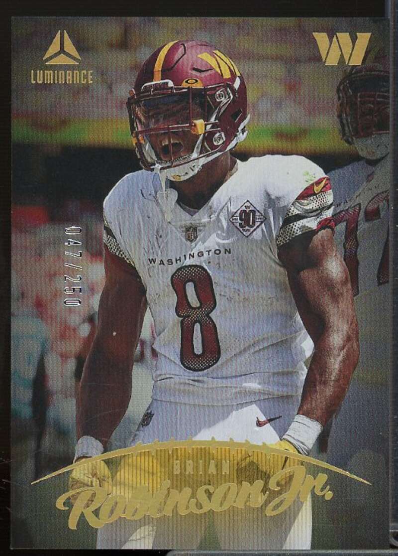 Brian Robinson Jr. Card 2023 Panini Luminance Gold #58  Image 1