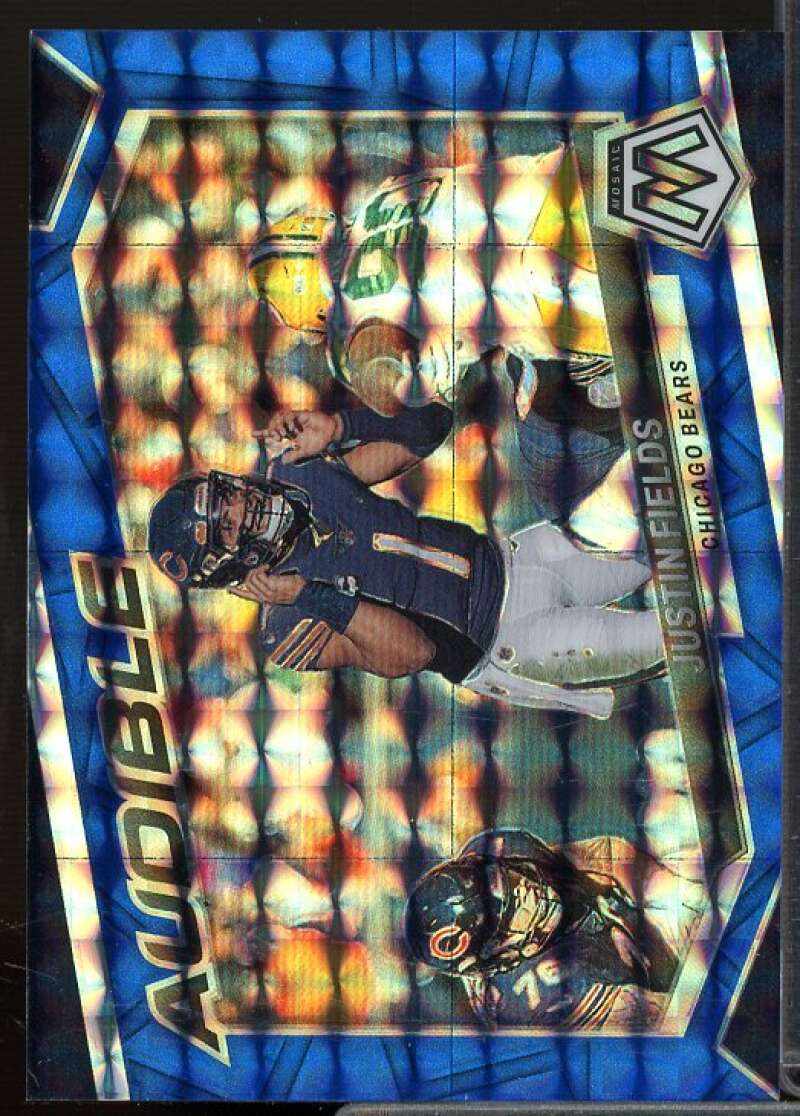 Justin Fields Card 2023 Panini Mosaic Audible Mosaic Blue #16  Image 1