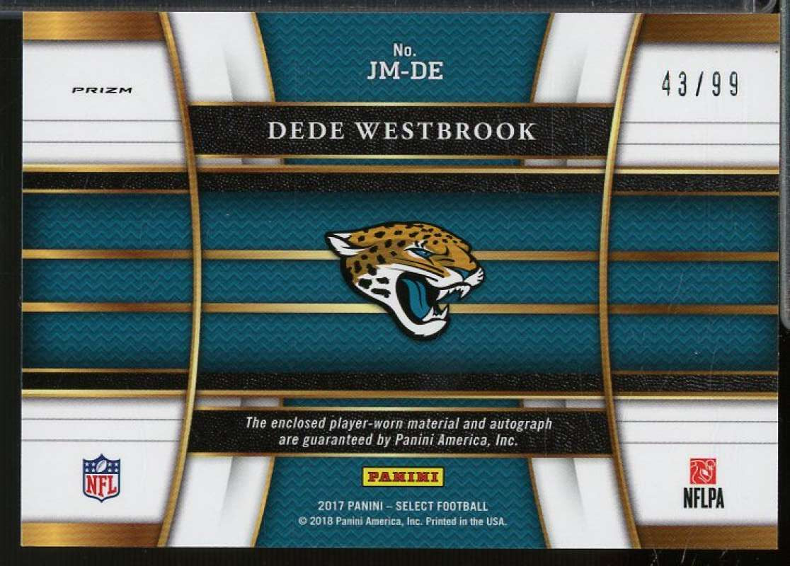 Dede Westbrook Card 2017 Select Jumbo Rookie Signature Swatches Prizm #28  Image 2