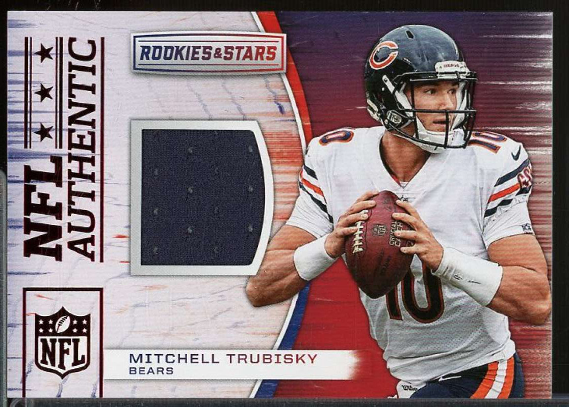 Mitchell Trubisky Card 2018 Rookies Stars NFL Authentic Jerseys #12  Image 1