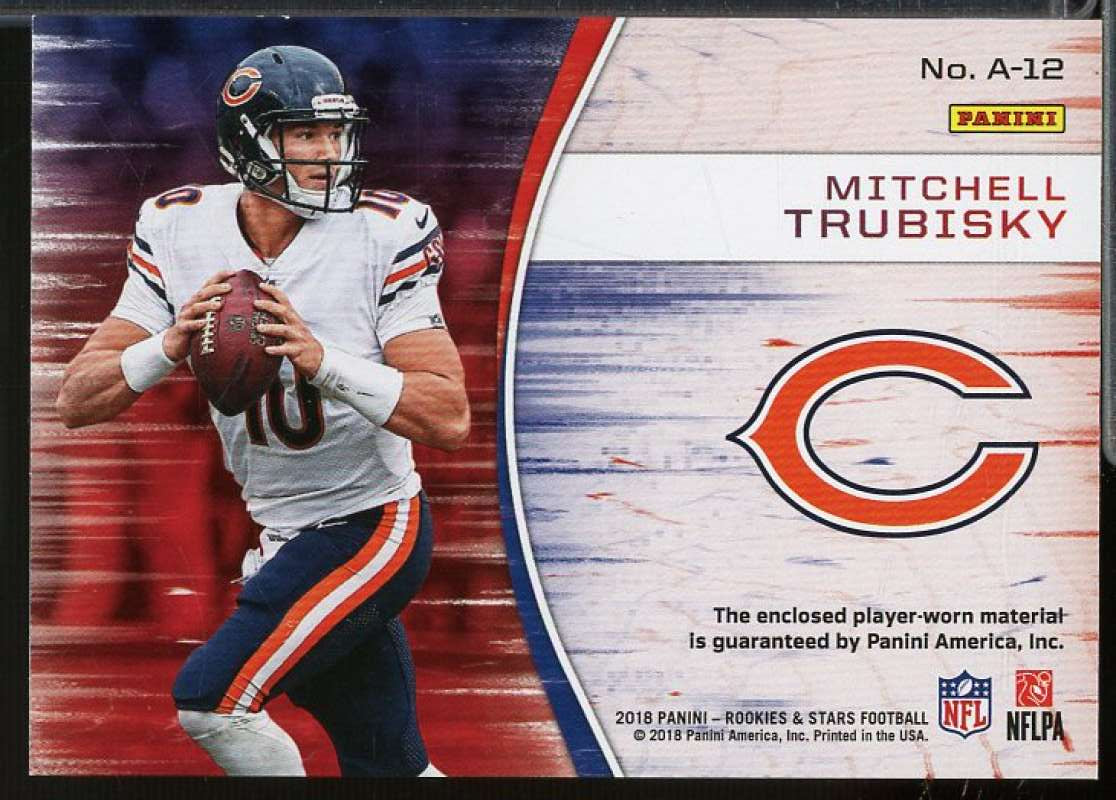 Mitchell Trubisky Card 2018 Rookies Stars NFL Authentic Jerseys #12  Image 2