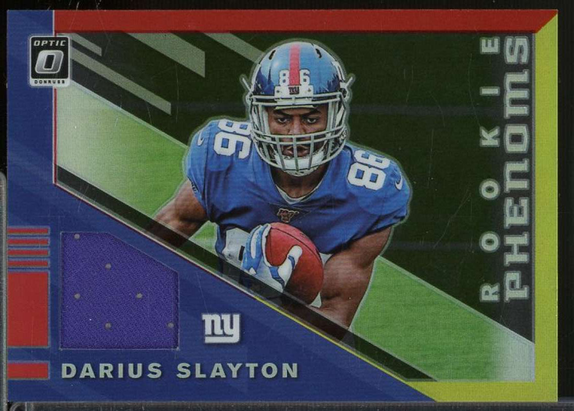 D. Slayton 2019 Donruss Optic Rookie Phenoms Jerseys Horizontal Red Yellow #RP38  Image 1