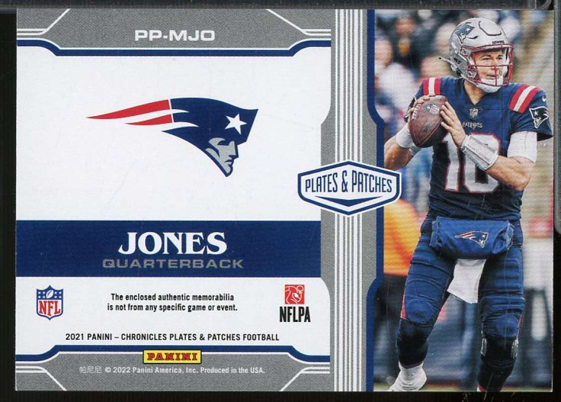 Mac Jones Rookie Card 2021 Panini Chronicles Plates Patches Rookie Jerseys #5  Image 2