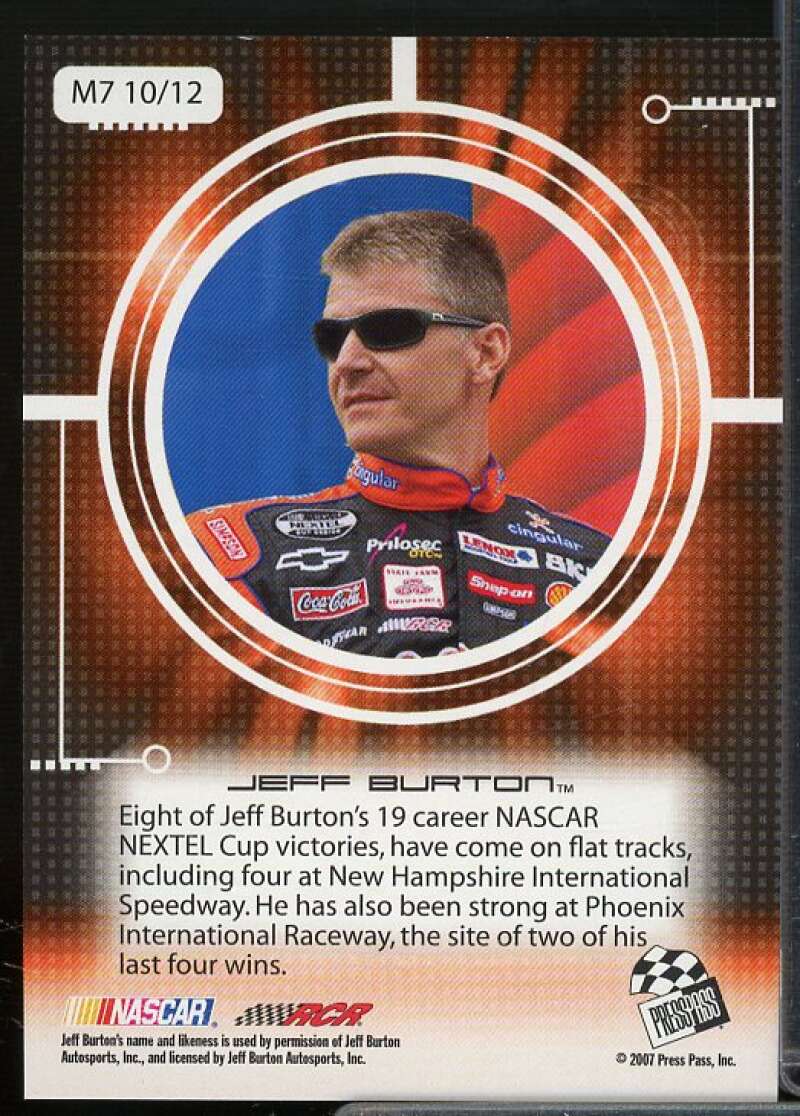 Jeff Burton Card 2007 Press Pass Stealth Mach 07 #M7-10  Image 2