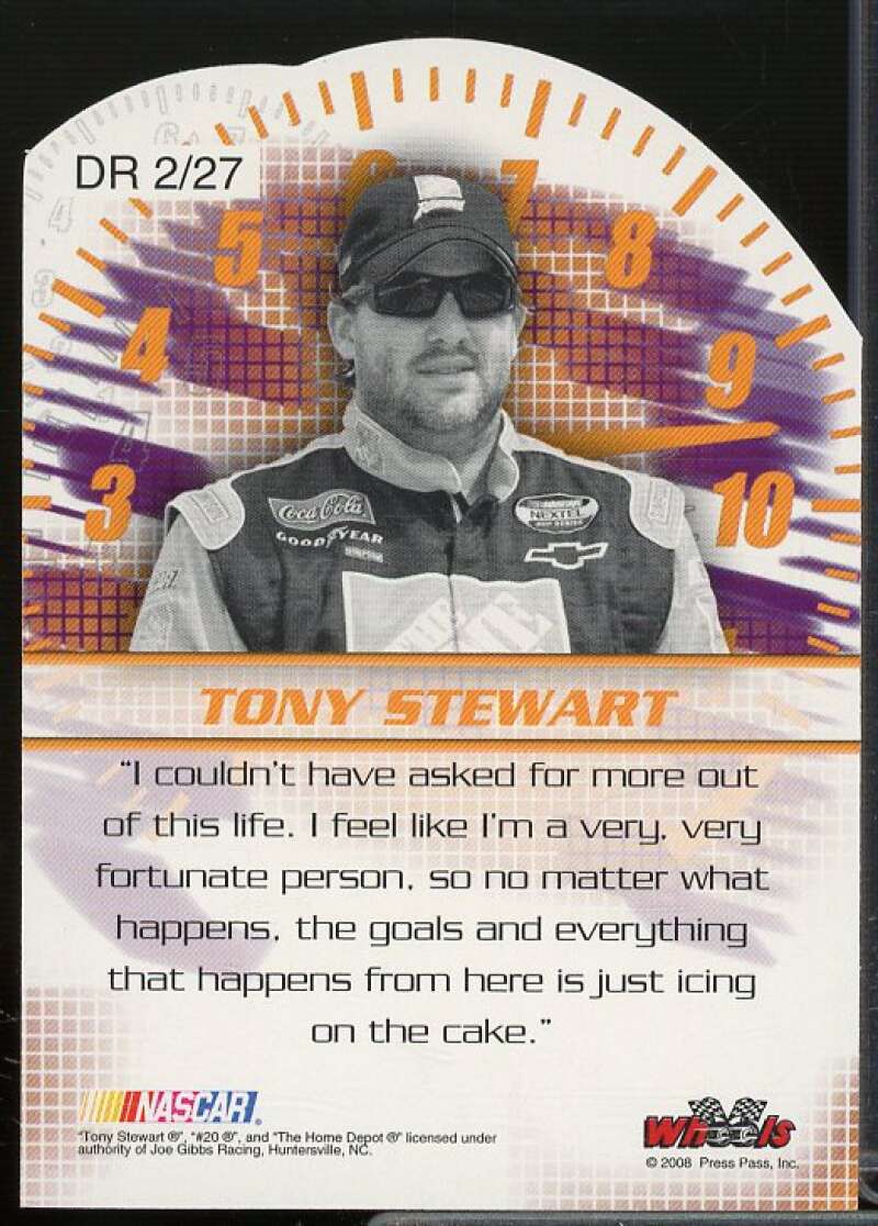 Tony Stewart Card 2008 Wheels High Gear Driven #DR2  Image 2