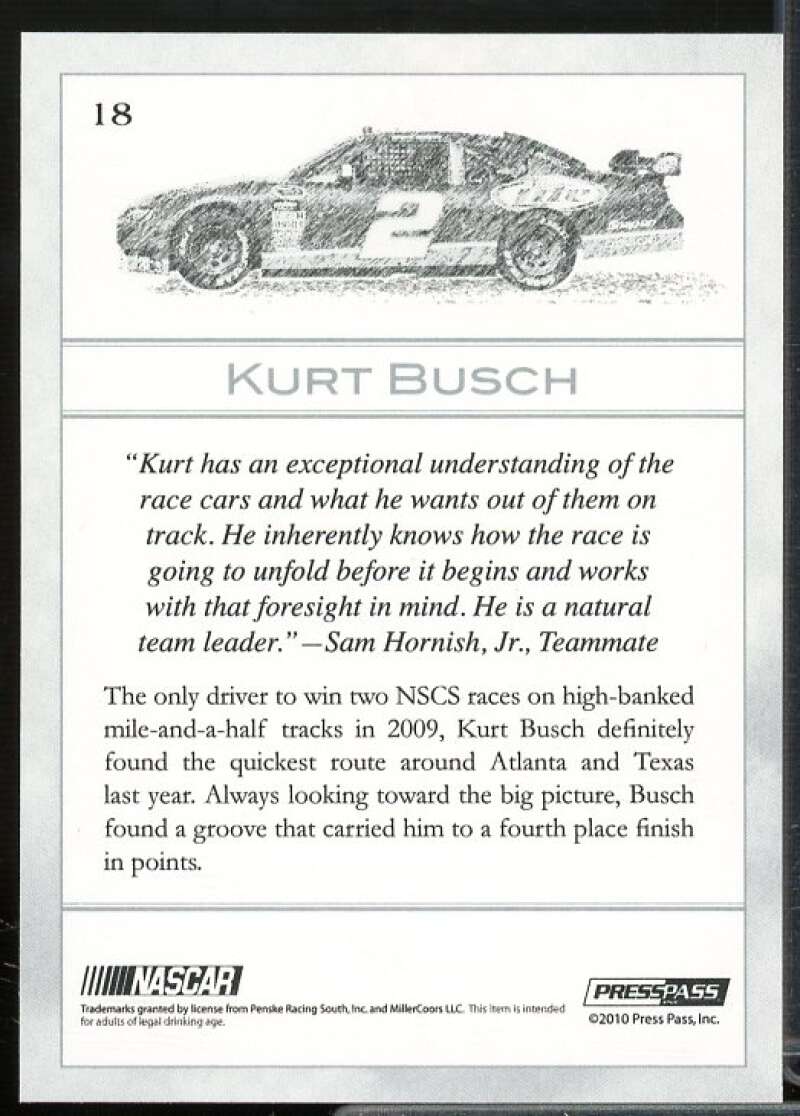 Kurt Busch Card 2010 Press Pass Eclipse #18  Image 2