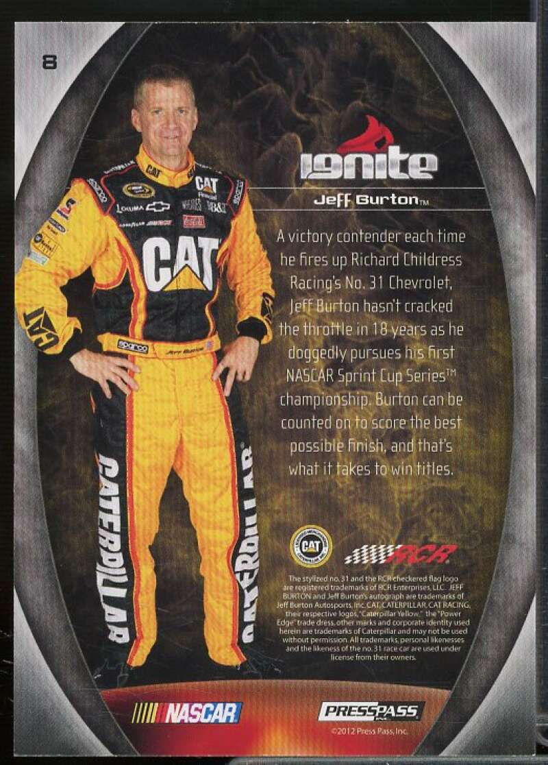 Jeff Burton Card 2012 Press Pass Ignite Proofs Magenta #8  Image 2