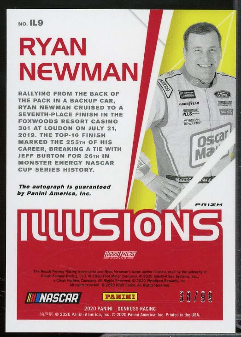 Ryan Newman Card 2020 Panini Illusions Autographs #2  Image 2