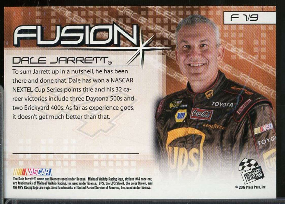 Dale Jarrett Card 2007 Press Pass Stealth Fusion #F1  Image 2