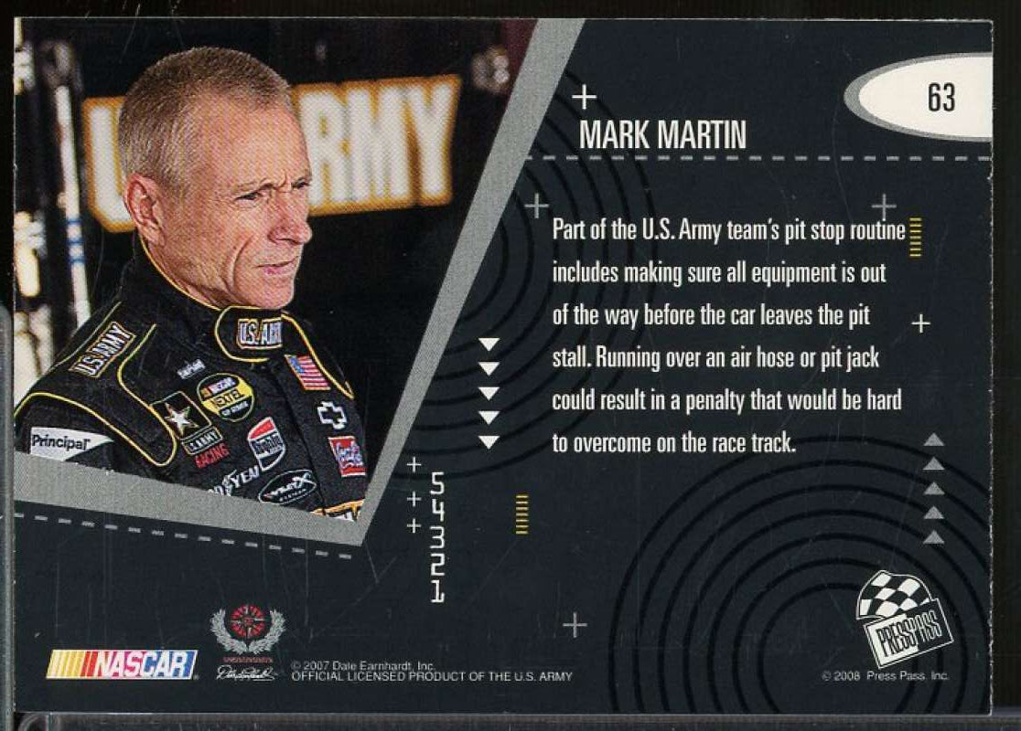 Mark Martin's Car LP Card 2008 Press Pass Eclipse #63  Image 2