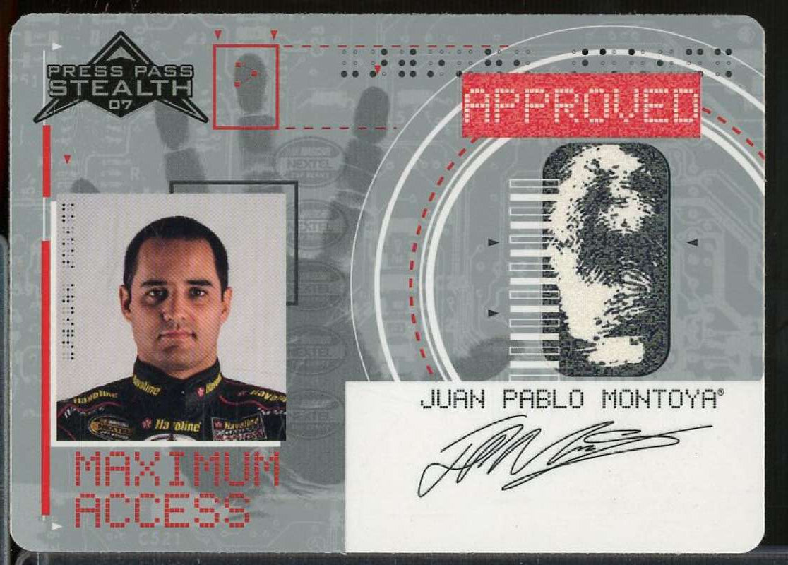 Juan Pablo Montoya Card 2007 Press Pass Stealth Maximum Access #MA20  Image 1