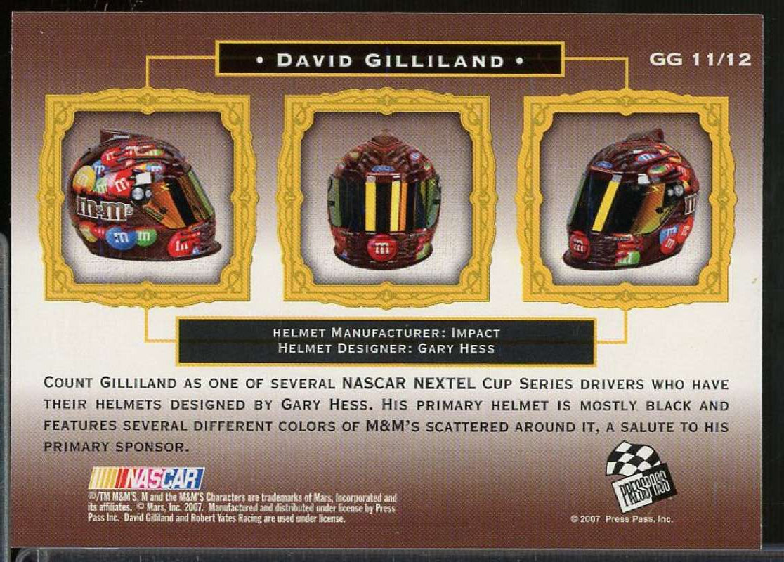 David Gilliland Card 2007 VIP Gear Gallery #GG11  Image 2