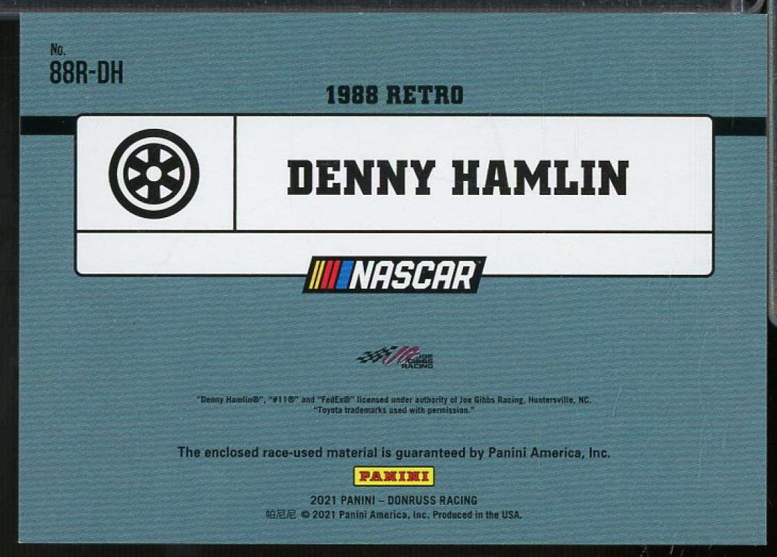 Denny Hamlin Card 2021 Donruss Retro 1988 Relics #4  Image 2