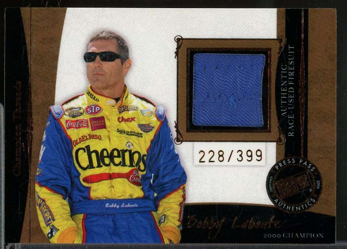 Bobby Labonte Card 2006 Press Pass Legends Champion Threads Bronze #CTBL  Image 1