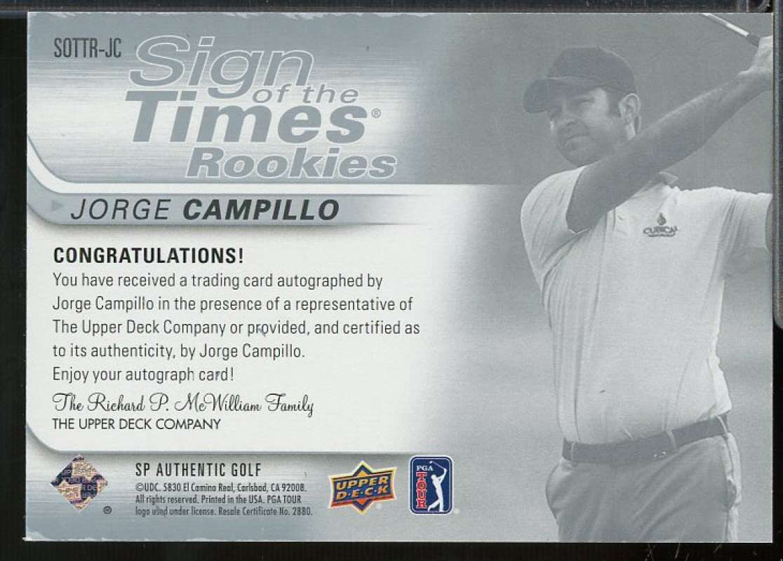 Jorge Campillo D Card 2021 SP Authentic Sign of the Times Rookies #SOTTRJC  Image 2