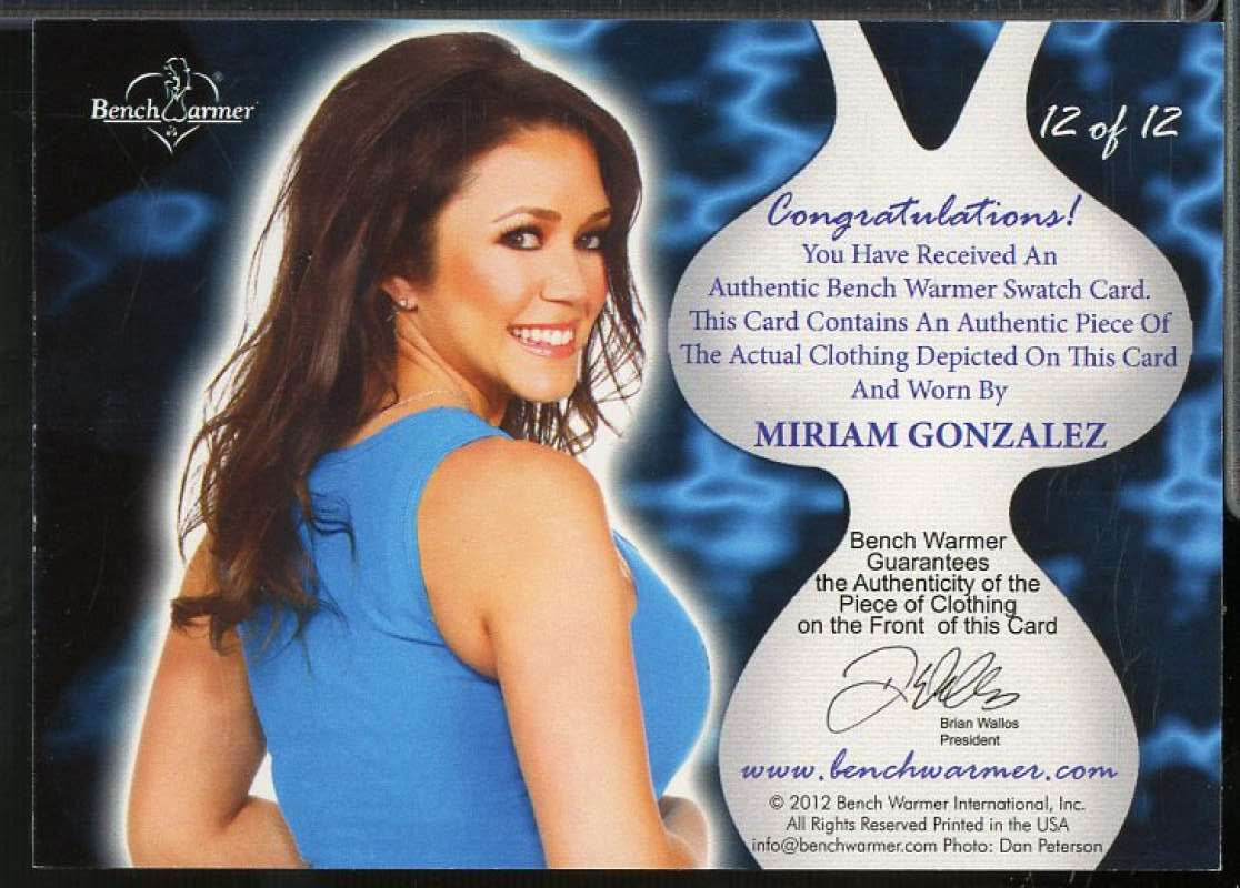 Miriam Gonzalez Card 2012 Bench Warmer Vault Boy Beater Swatches #12  Image 2