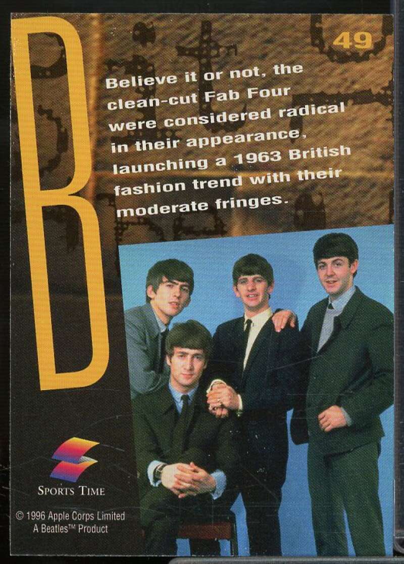 Believe it or not Card 1996 Sports Time The Beatles #49  Image 2