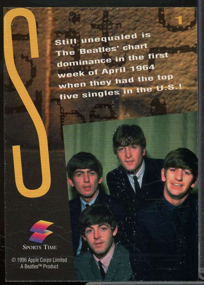 Still unequaled is The Beatles' chart Card 1996 Sports Time The Beatles #1  Image 2