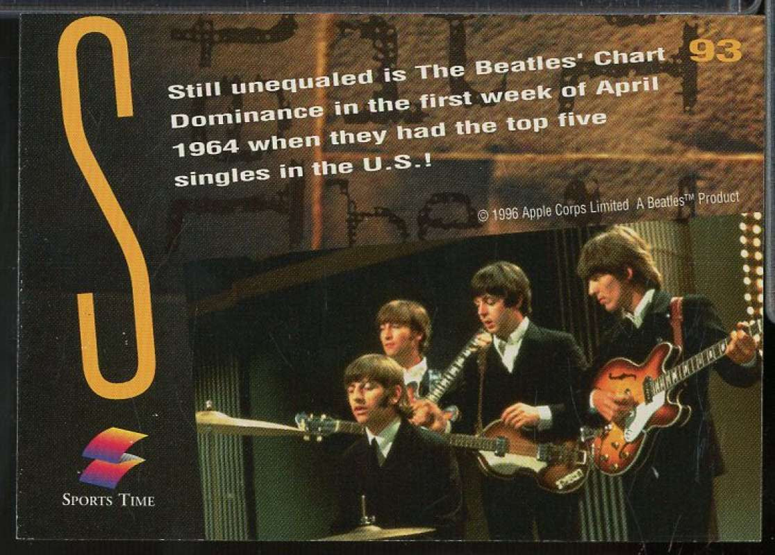 Still unequaled Card 1996 Sports Time The Beatles #93  Image 2