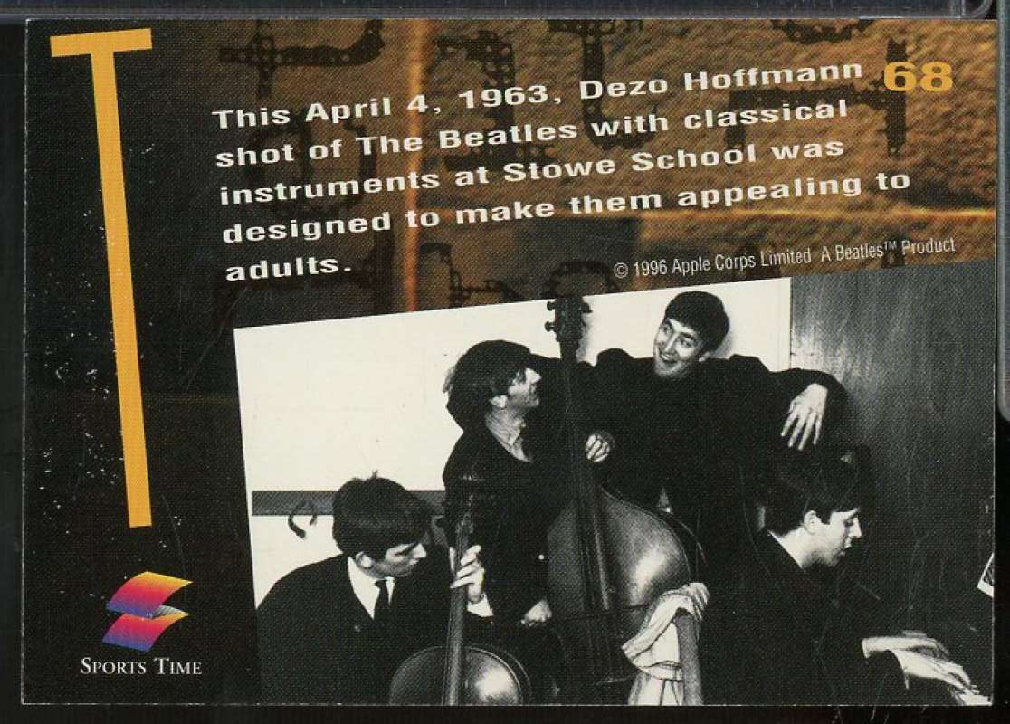 This April 4, 1963 Card 1996 Sports Time The Beatles #68  Image 2