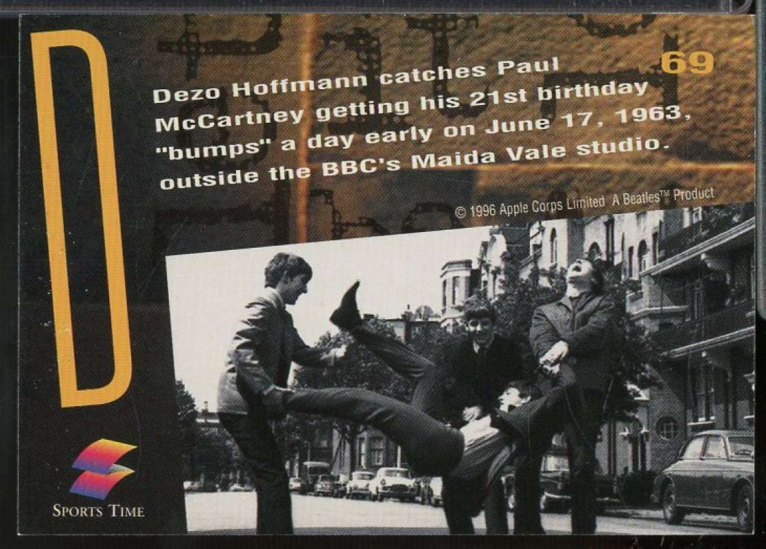 Dezo Hoffmann catches Paul McCartney Card 1996 Sports Time The Beatles #69  Image 2