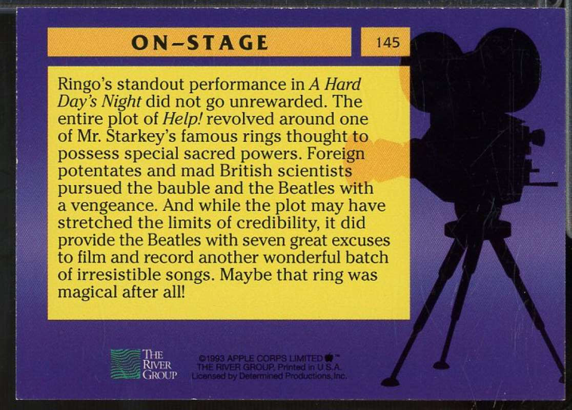 Ringo's standout performance Card 1993 The River Group Beatles Collection #145  Image 2